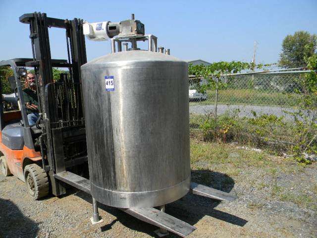 Single Wall Vettical  Agitated Stainless Steel Tank 350 Gallon 